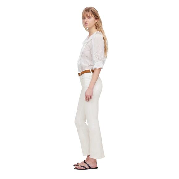 Madewell White Kick Out Crop Jeans 23 Mid Rise Ankle Flare Denim NWT - Picture 3 of 10
